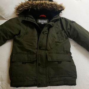 4T boys Michael Kors Trim Parka winter jacket, green,